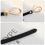 Women’s Skinny Leather-Look Waist Belt with Metallic Hook Buckle