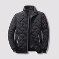 Men’s Chevron Quilted Stand Collar Bomber Jacket