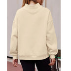 Women’s Oversized Mock Neck Fleece Lined Sweatshirt