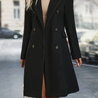 Women’s Textured Double-Breasted Midi Coat