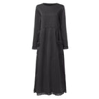 Women’s Lace Trim Long Sleeve Maxi Dress