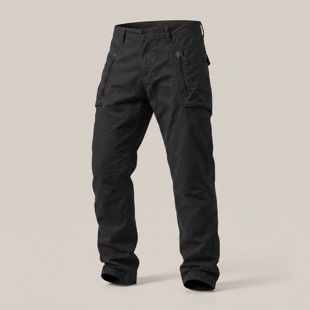 Men’s Straight Leg Tactical Trousers with Zip Pockets