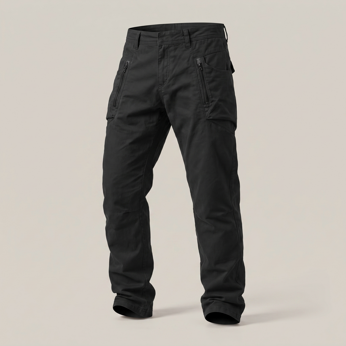 Men’s Straight Leg Tactical Trousers with Zip Pockets