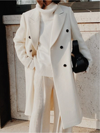 Women's Oversized Double-Breasted Peak Lapel Coat