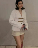 Women's Textured Buckle Front Cropped Jacket