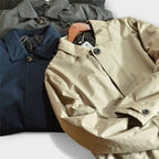 Men's Longline Button-Front Trench Style Coat