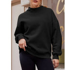 Women’s Oversized Mock Neck Fleece Lined Sweatshirt