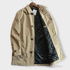 Men's Longline Button-Front Trench Style Coat