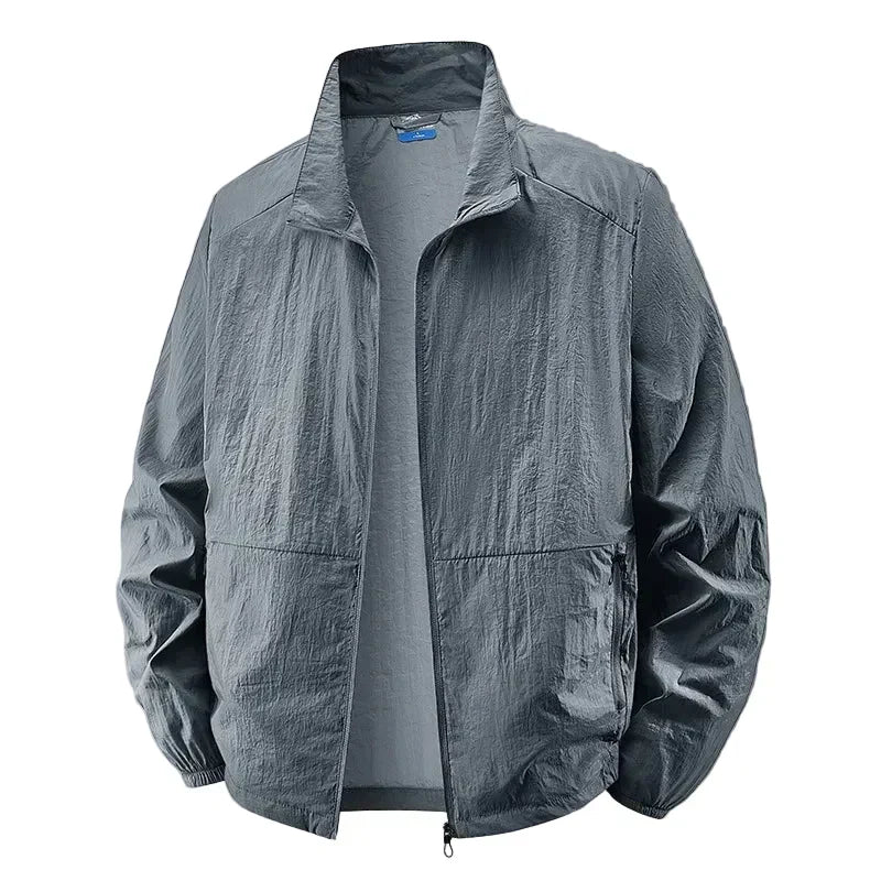 Men’s Lightweight Crinkle Texture Zip-Up Jacket