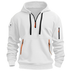 Men's Utility Quarter-Zip Hoodie with Cargo Sleeve Pocket