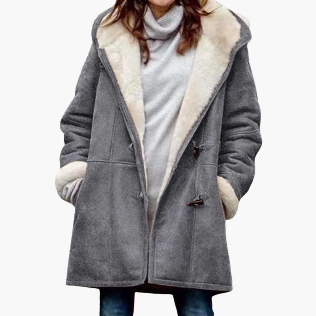 Women’s Faux Sherpa Lined Hooded Toggle Coat