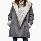 Women’s Faux Sherpa Lined Hooded Toggle Coat