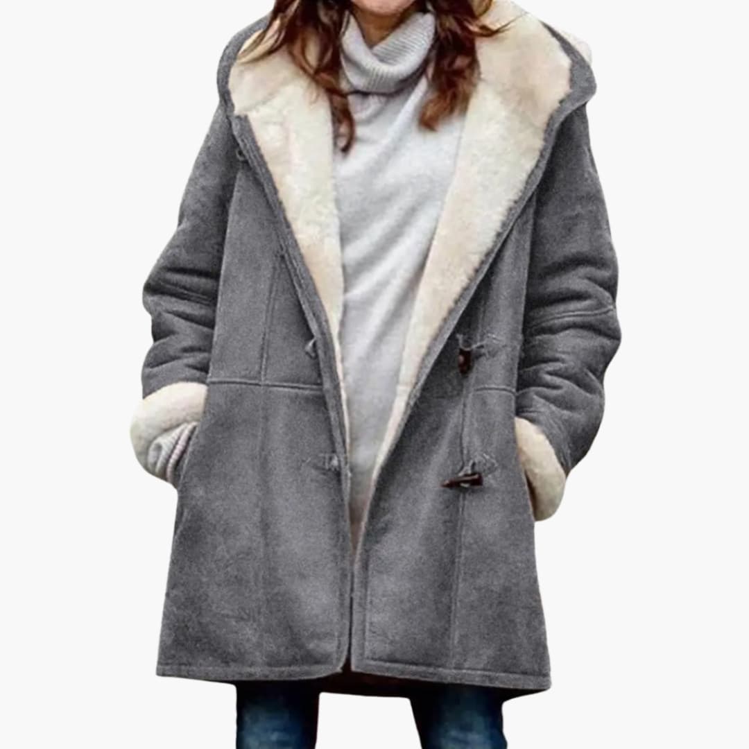 Women’s Faux Sherpa Lined Hooded Toggle Coat
