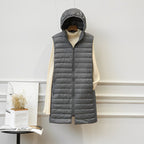 Women’s Longline Hooded Quilted Puffer Gilet