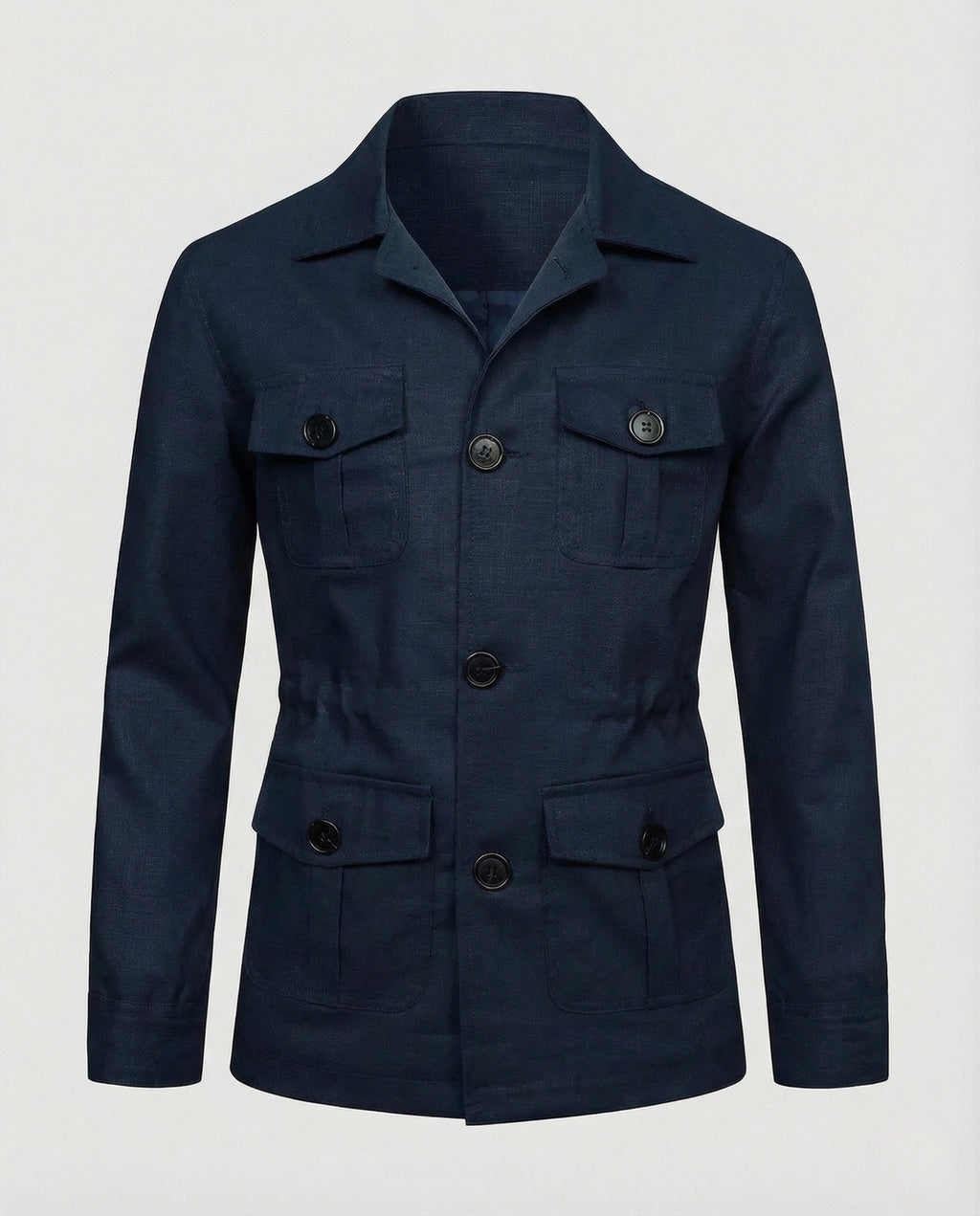 Men’s Linen-Look Four Pocket Safari Jacket