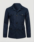 Men’s Linen-Look Four Pocket Safari Jacket