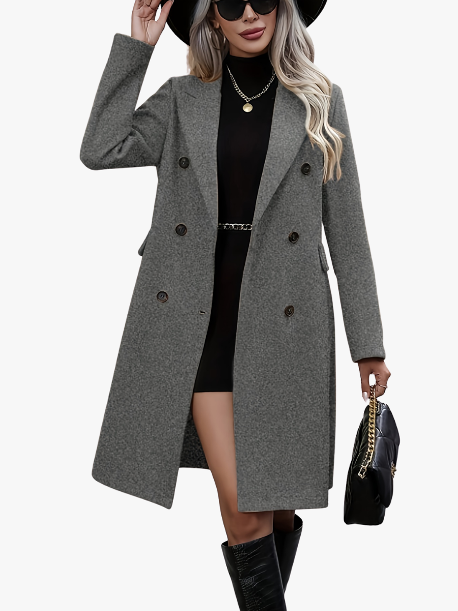 Women’s Textured Double-Breasted Midi Coat