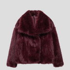 Women’s Oversized Collar Faux Fur Short Coat