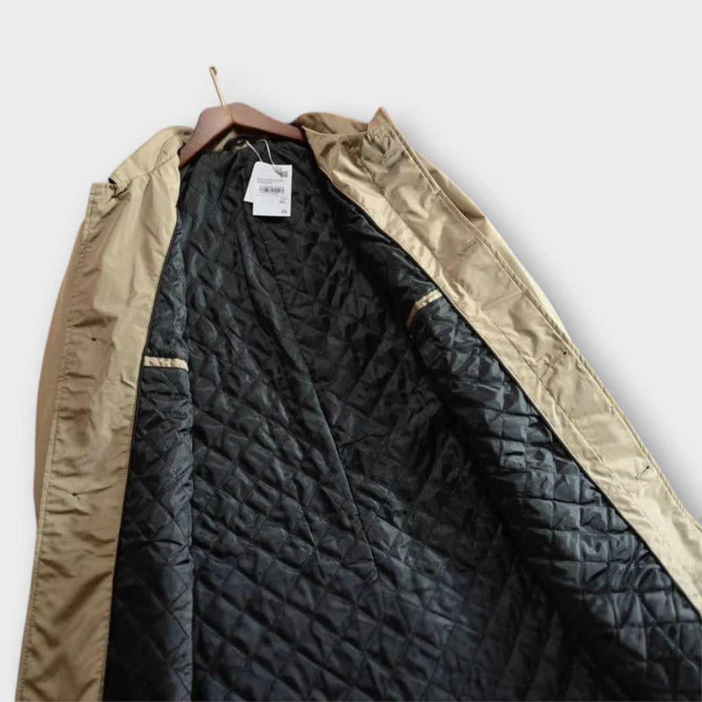 Men's Longline Button-Front Trench Style Coat