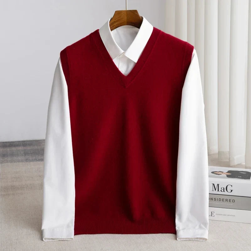 Men’s Classic Soft Knit V-Neck Sweater Vest