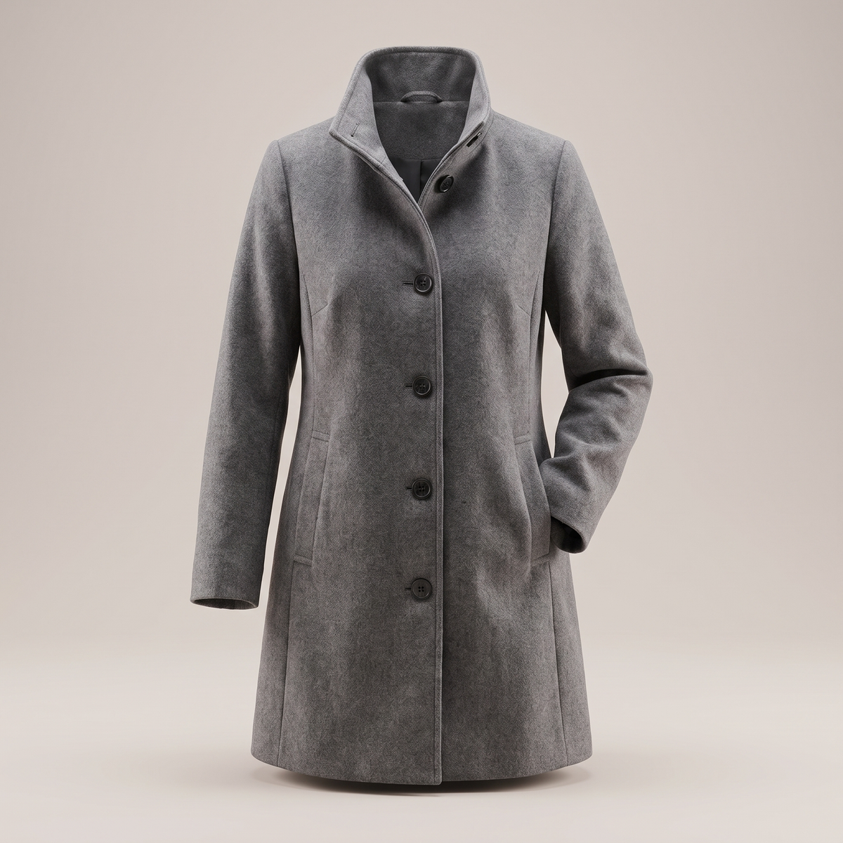 Women’s Funnel Collar Single-Breasted Coat