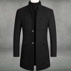 Men’s Stand Collar Slim Fit Tailored Overcoat
