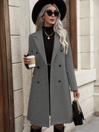 Women’s Textured Double-Breasted Midi Coat