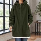 Women’s Oversized Longline Zip-Up Hoodie