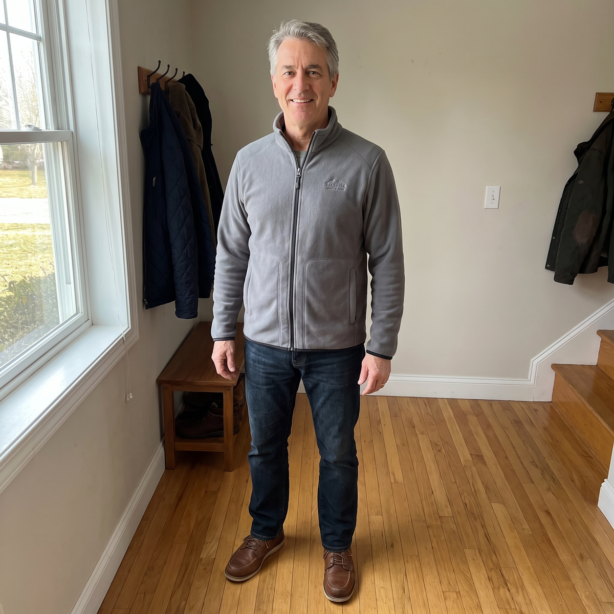 Men’s Full-Zip Fleece Jacket with Stand Collar