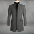 Men’s Stand Collar Slim Fit Tailored Overcoat