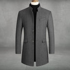 Men’s Stand Collar Slim Fit Tailored Overcoat