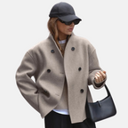 Women’s Double-Breasted Stand Collar Short Coat