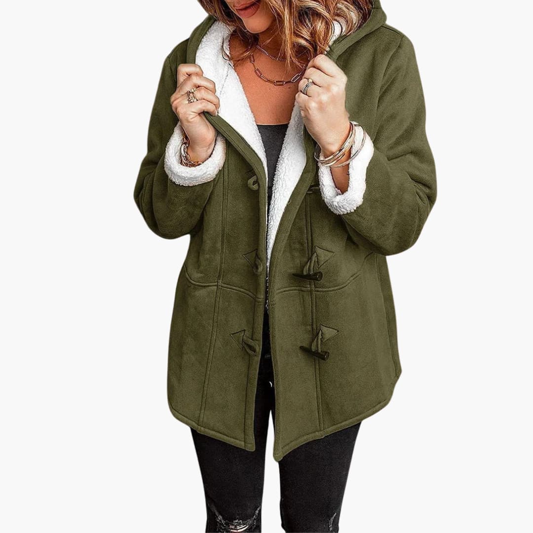 Women’s Faux Sherpa Lined Hooded Toggle Coat