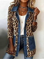 Women’s Longline Jacket with Denim Trim