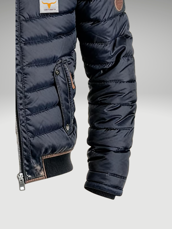 Men's Padded Stand Collar Zip-Up Bomber Jacket
