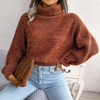 Women’s Marled Knit Cropped Turtleneck Sweater