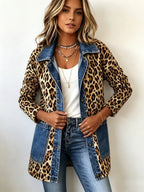 Women’s Longline Jacket with Denim Trim
