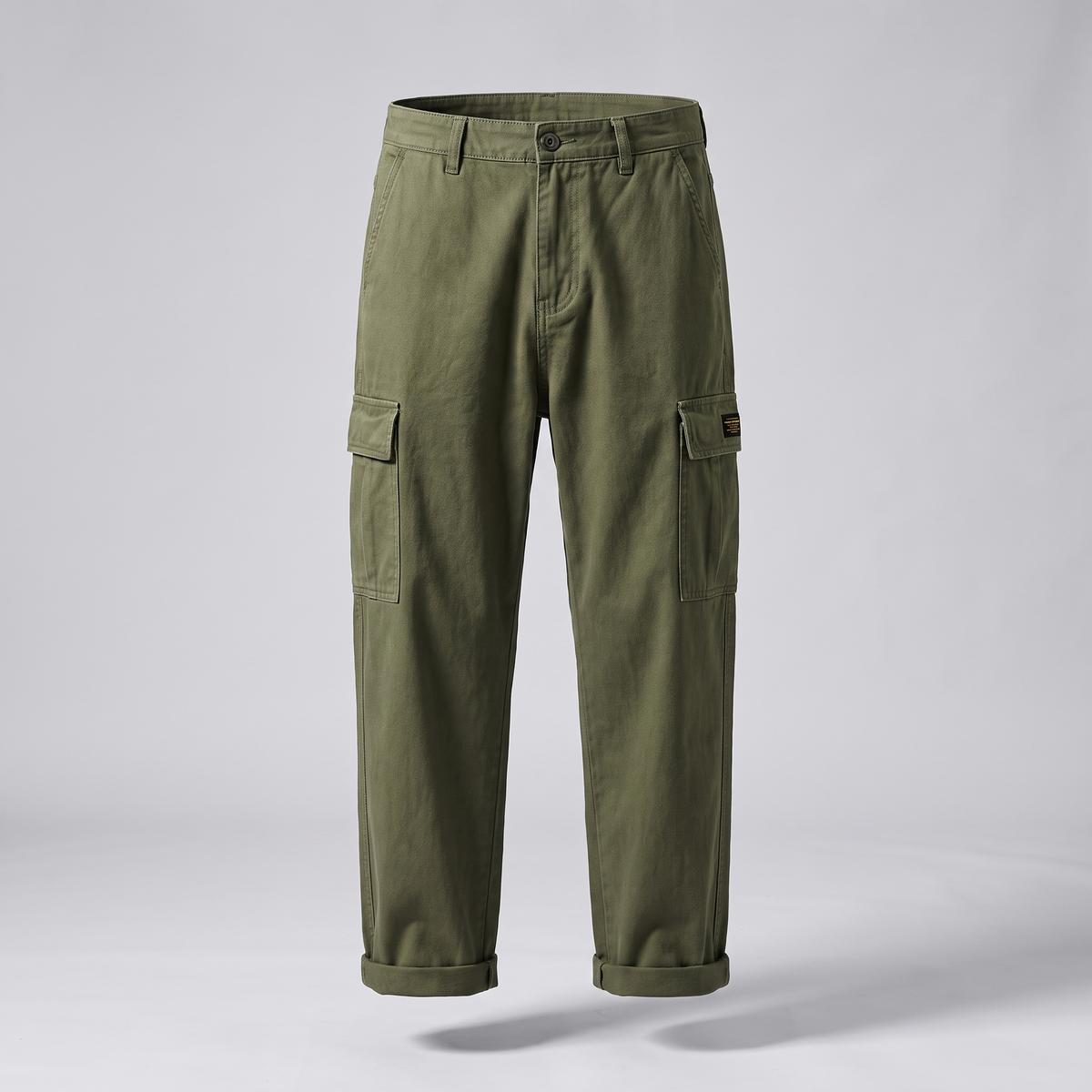 Men’s Relaxed Fit Utility Work Trousers with Webbing Belt