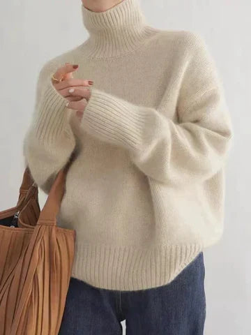 Women's Oversized Soft Knit Turtleneck Sweater