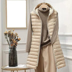 Women’s Longline Hooded Quilted Puffer Gilet
