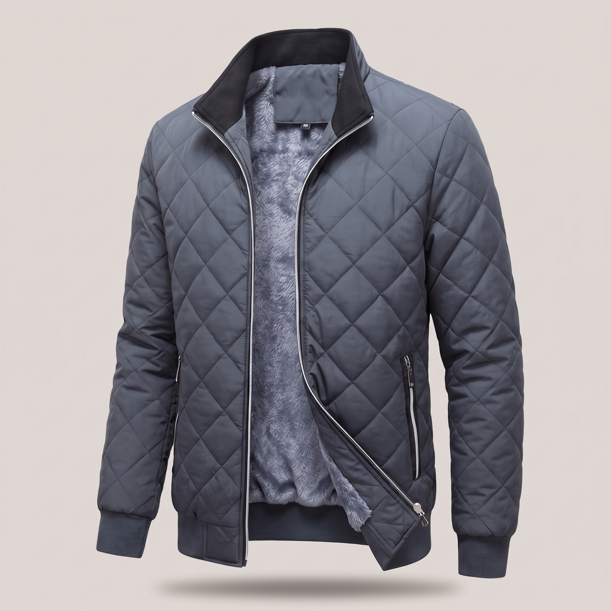 Men’s Fleece Lined Diamond Quilted Bomber Jacket