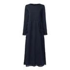Women’s Lace Trim Long Sleeve Maxi Dress