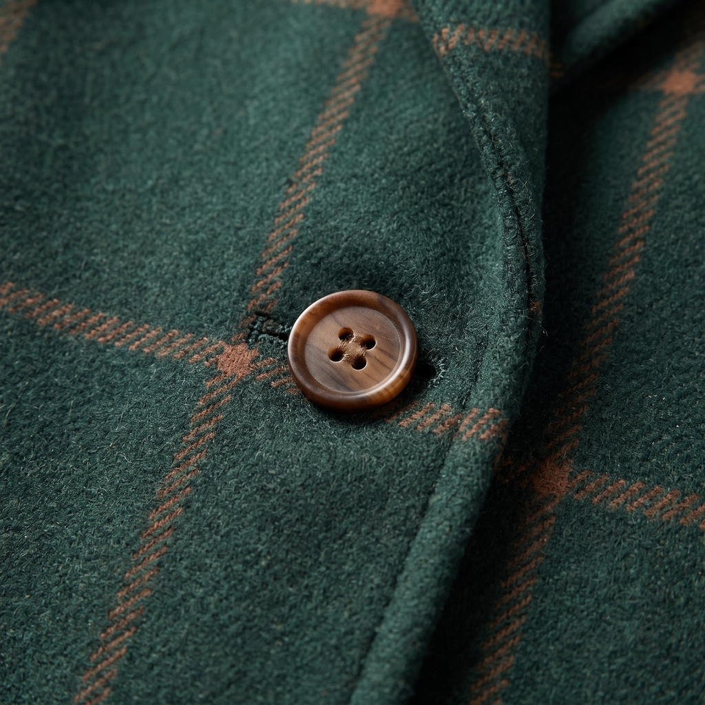 Women’s Windowpane Check Single-Breasted Coat