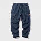 Men’s Relaxed Fit Utility Work Trousers with Webbing Belt