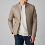 Men’s Croc-Embossed Faux Leather Racer Jacket