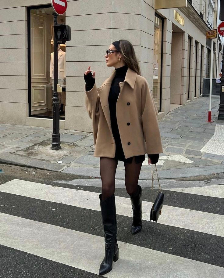 Women’s Oversized Wide Collar Short Coat