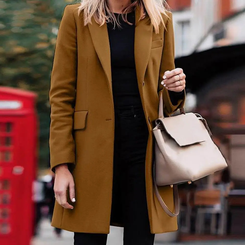 Women’s Single-Breasted Longline Tailored Coat