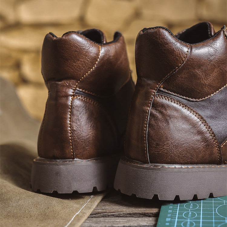 Men’s Two-Tone Lace-Up Ankle Boots