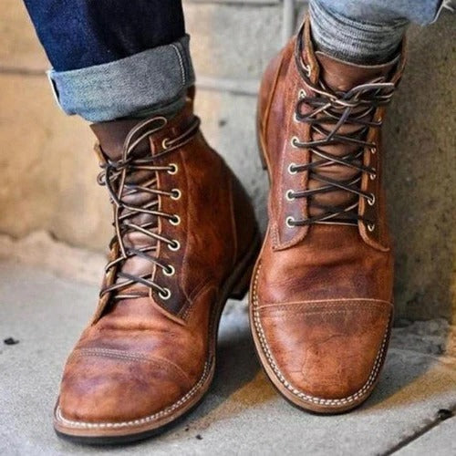 Men’s Vintage Cap Toe Lace-Up Work Boots