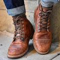 Men’s Vintage Cap Toe Lace-Up Work Boots